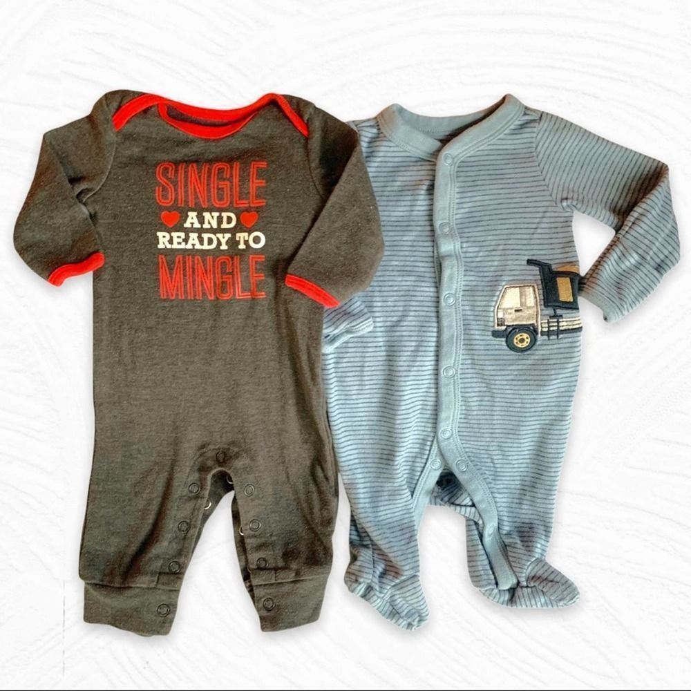 Carters NB Footie Pajamas & Snap-up Sleeper 2-piece Graphic/embroidered Stripes